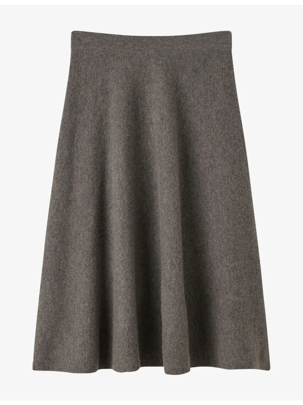 A-Line Regular-Fit Knitted Wool Midi Skirt - 1