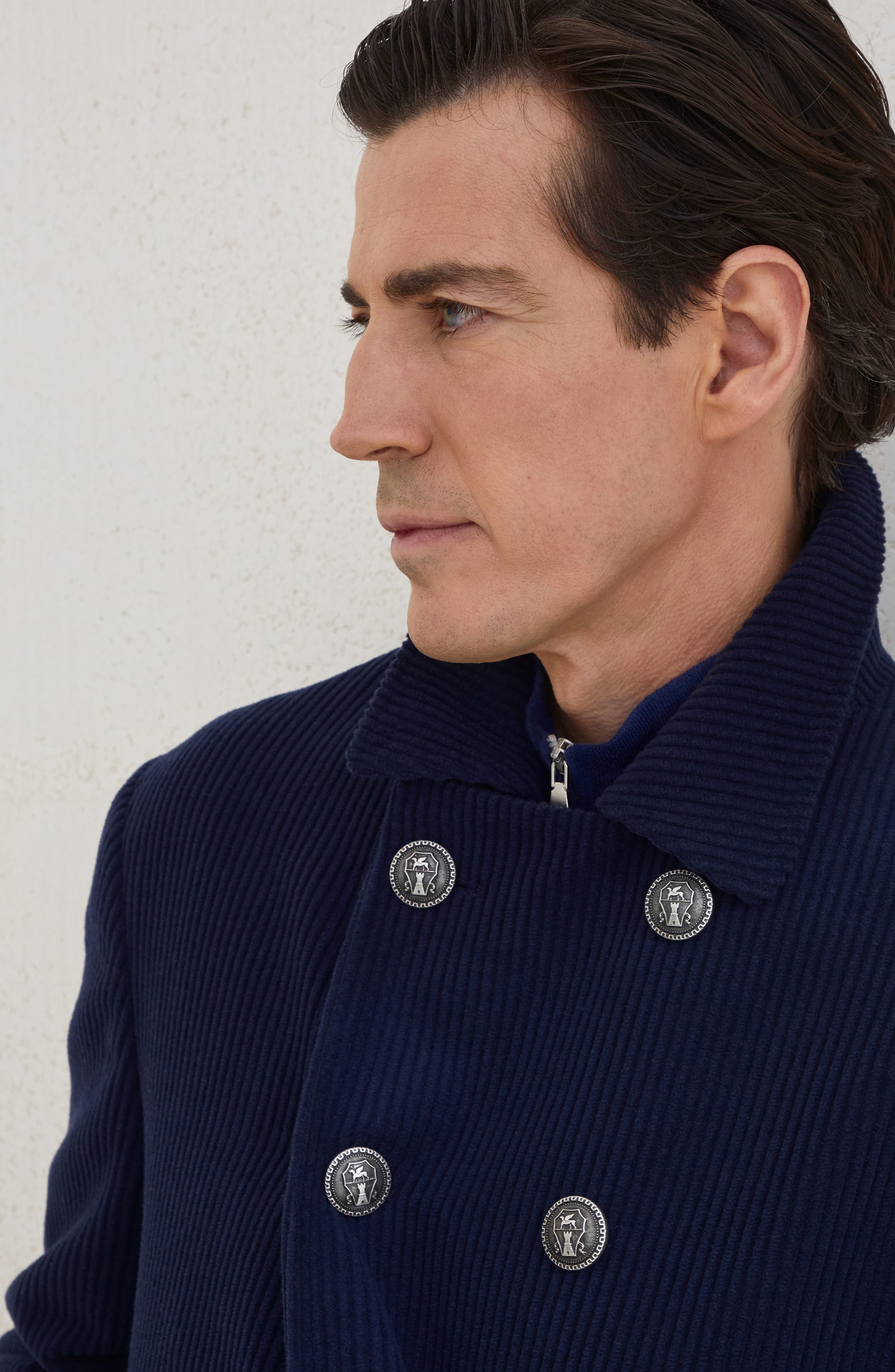 Brunello Cucinelli Corduroy Caban jacket in Blue at Nordstrom - 4