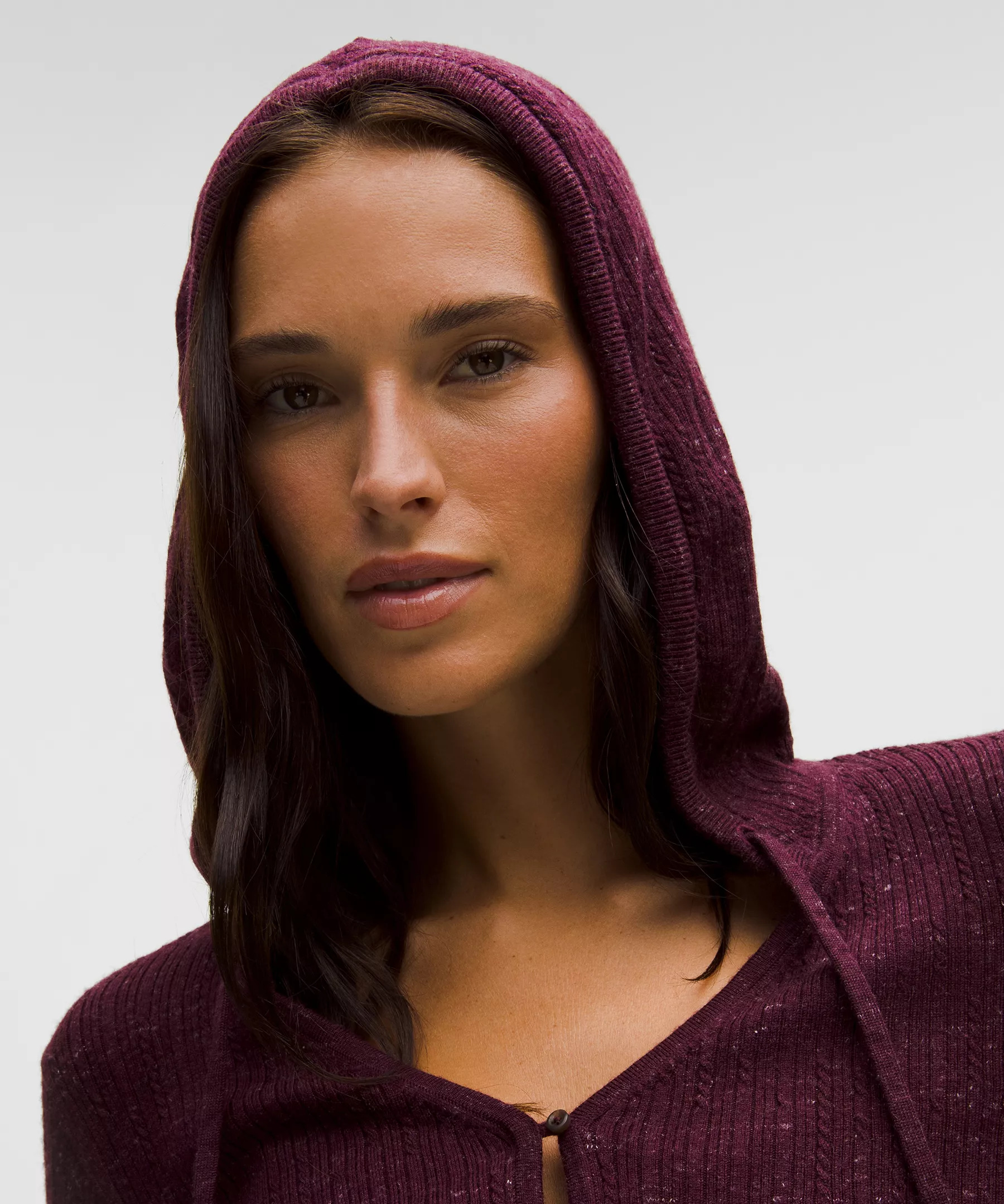 Micro Cable Merino Wool Hooded Cardigan - 4