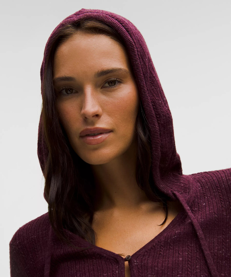 Micro Cable Merino Wool Hooded Cardigan 4