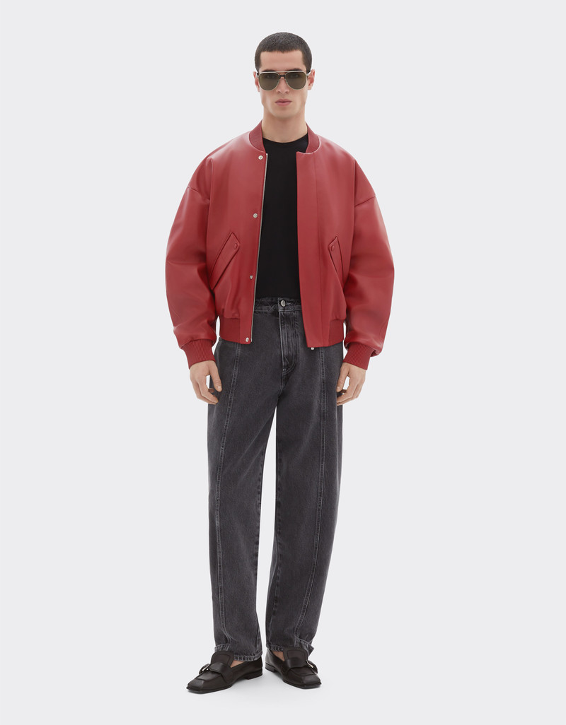 Ferrari Rubberized nappa leather bomber jacket outlook