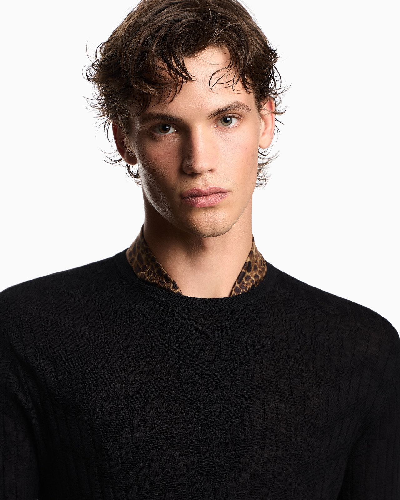 PATTERNED KNIT WOOL AND SILK BLEND JUMPER - 5