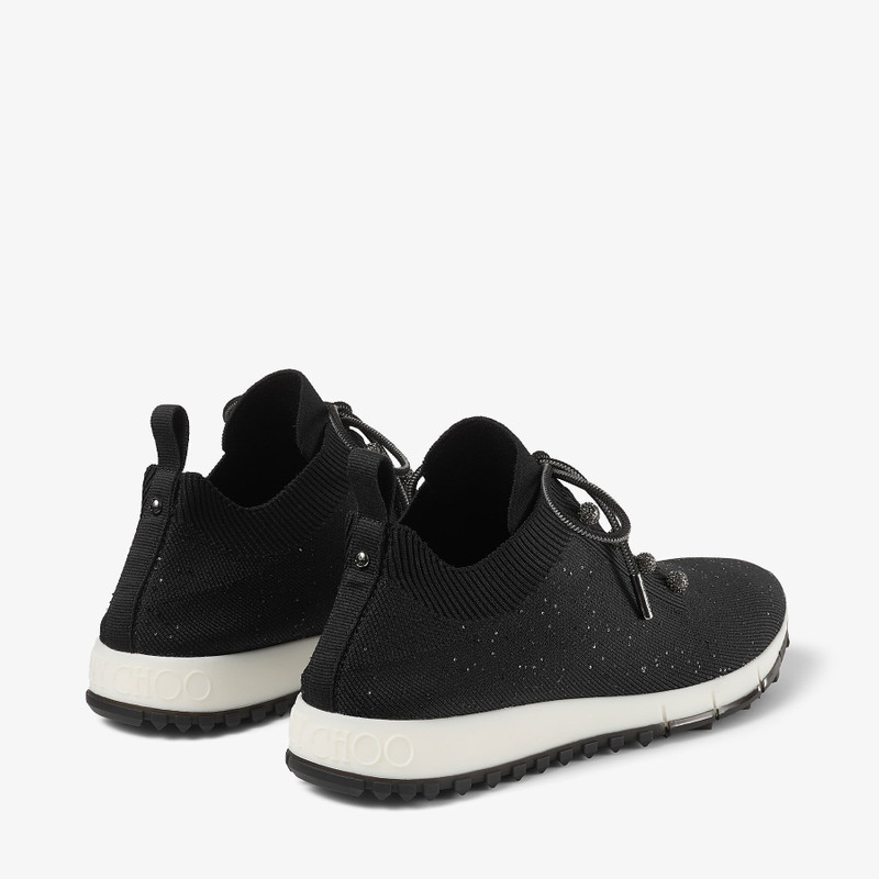 Veles Black Sequin Knit Trainers 6