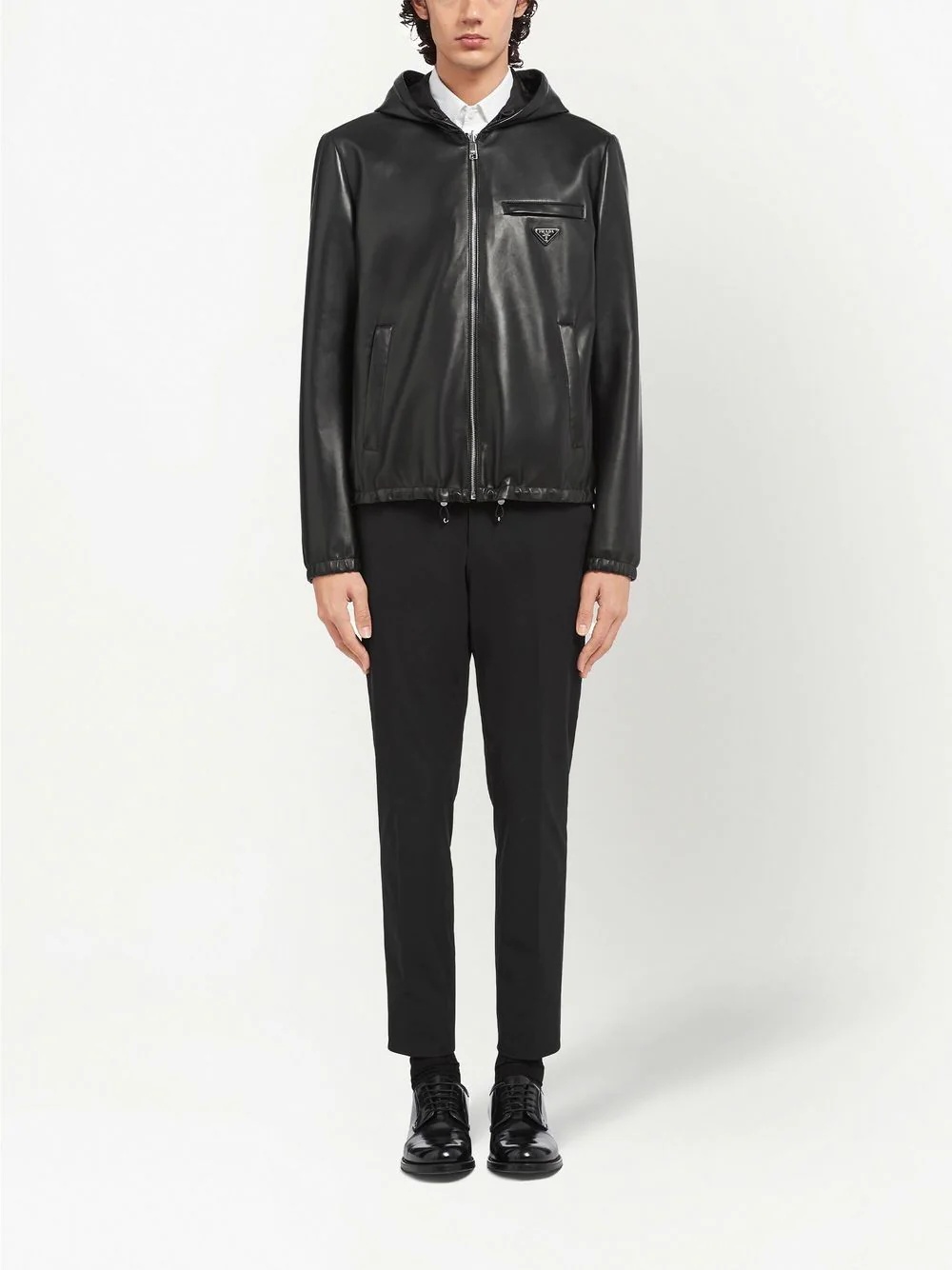 reversible hooded leather jacket - 2