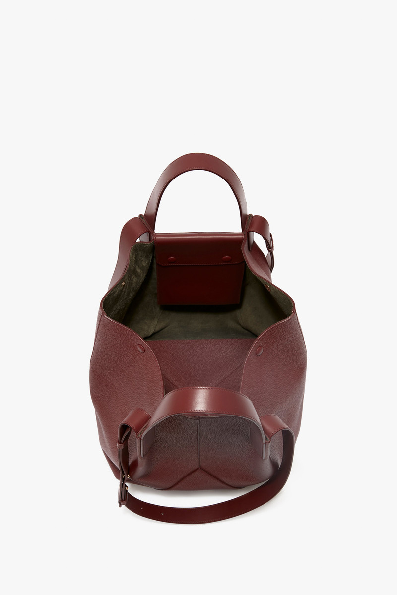 The Medium Tote In Burgundy Leather 6