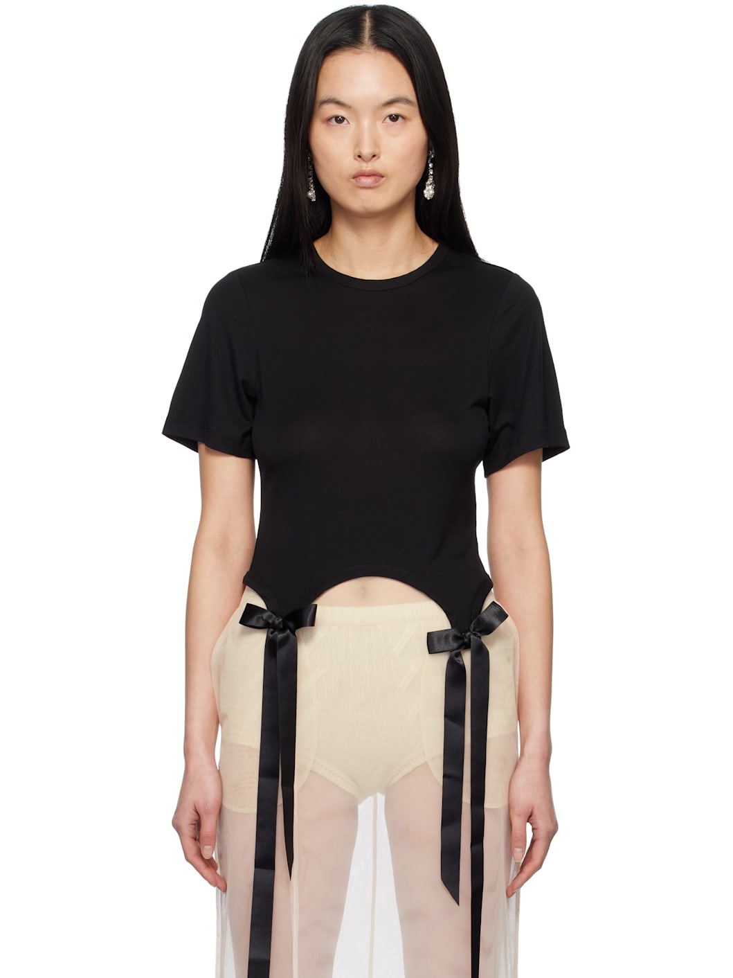 Black Bow Tail Easy T-shirt - 1