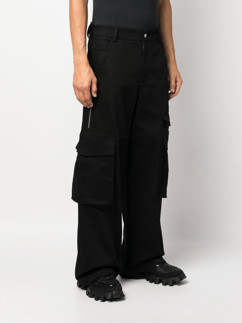 logo-patch cargo trousers - 3