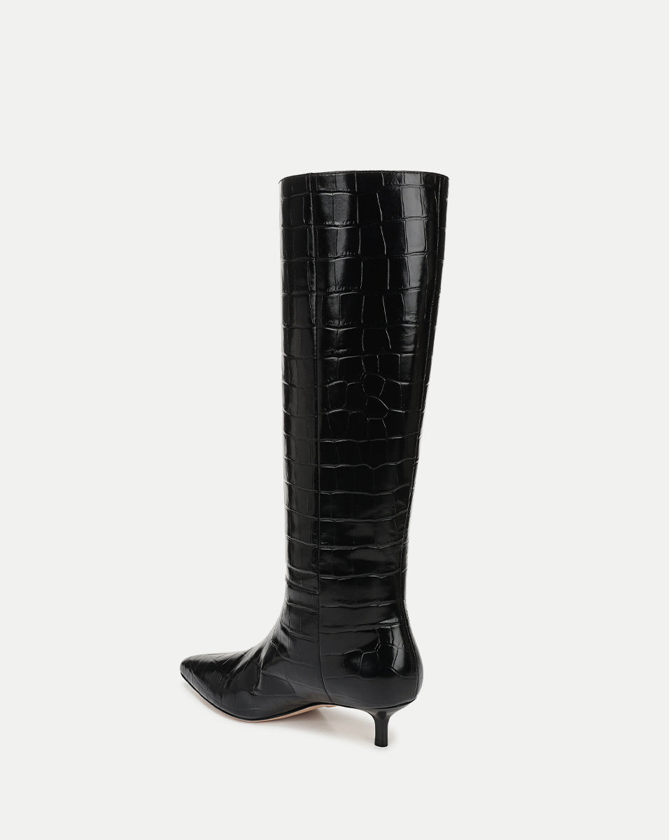 LISA CROC-EMBOSSED TALL BOOT - 4