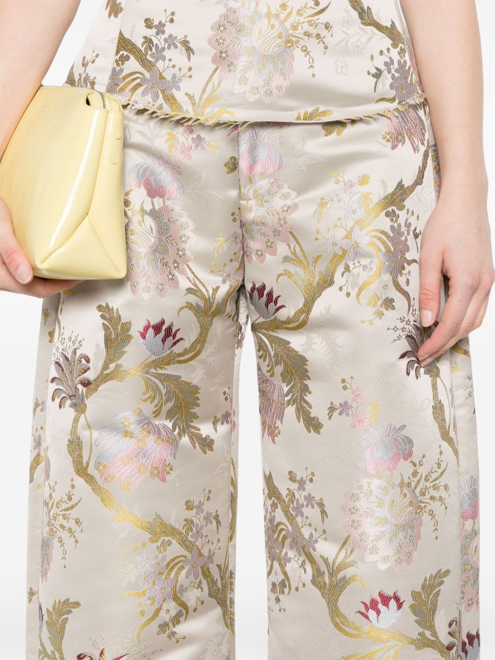 brocade-jacquard trousers - 5