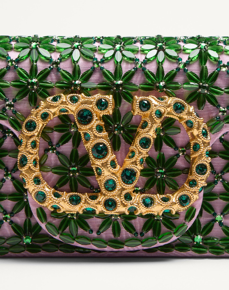 VALENTINO GARAVANI LOCÒ SMALL SHOULDER BAG EMBROIDERED WITH JEWEL LOGO 8