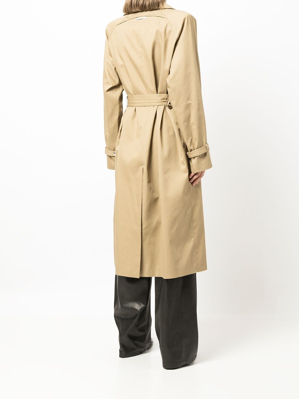 heart-cut belted trench coat - 4