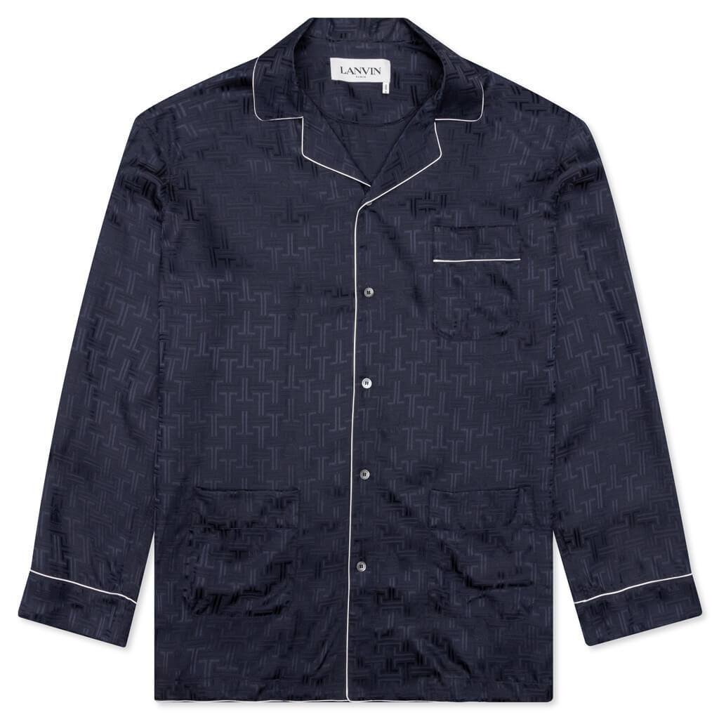 LANVIN JASKET SHIRT PLASTRON PRINTED - MIDNIGHT BLUE - 1