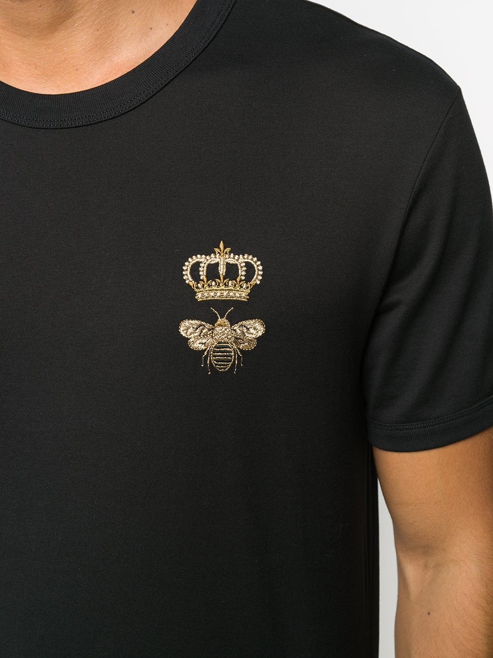 crown embroidered T-shirt - 5