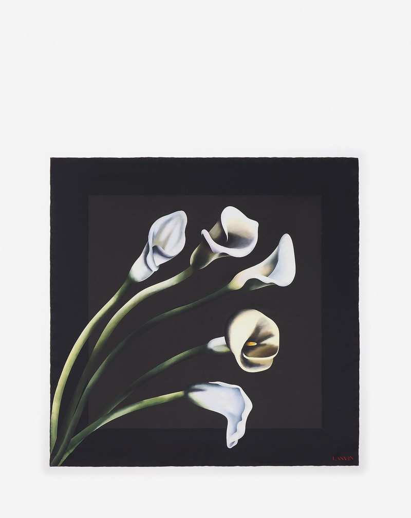 SQUARE FLORAL PRINT SILK SCARF 1