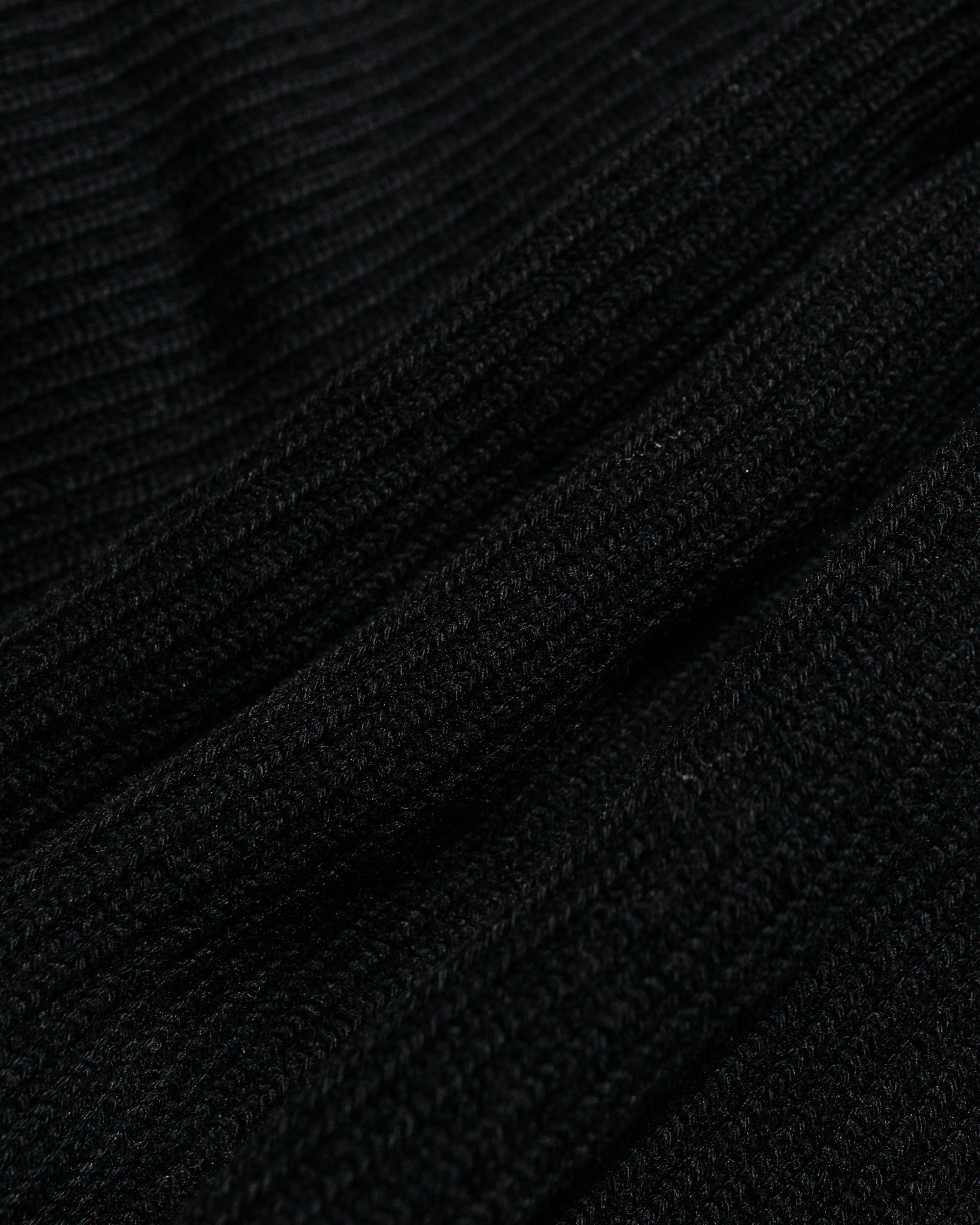 Simple Rib Crew Neck Cotton Wool Black - 6