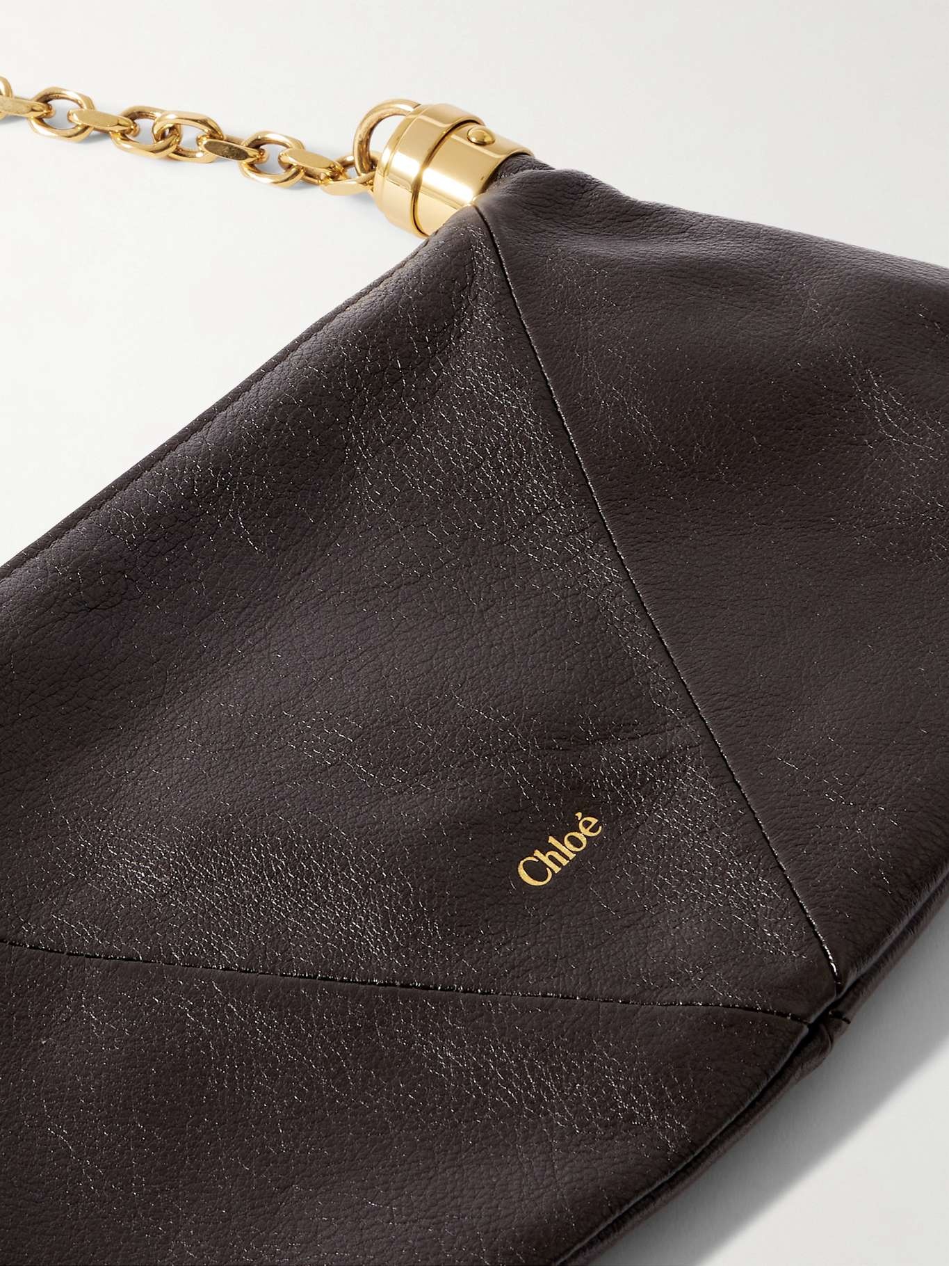 Foulard tasseled paneled textured-leather shoulder bag Brown - 4