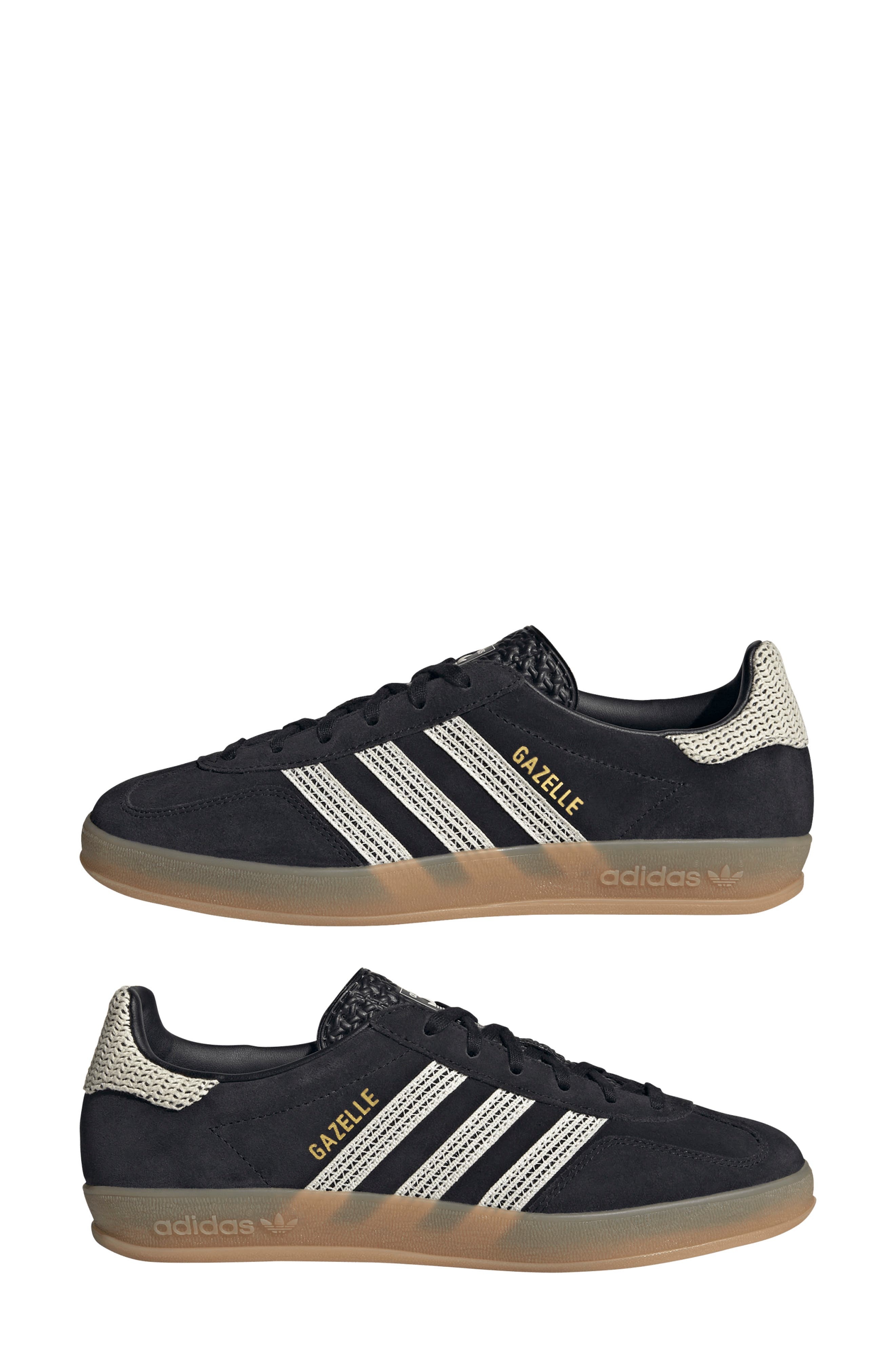 adidas Gazelle Indoor Sneaker in Black/Wonder White/Gum at Nordstrom - 9