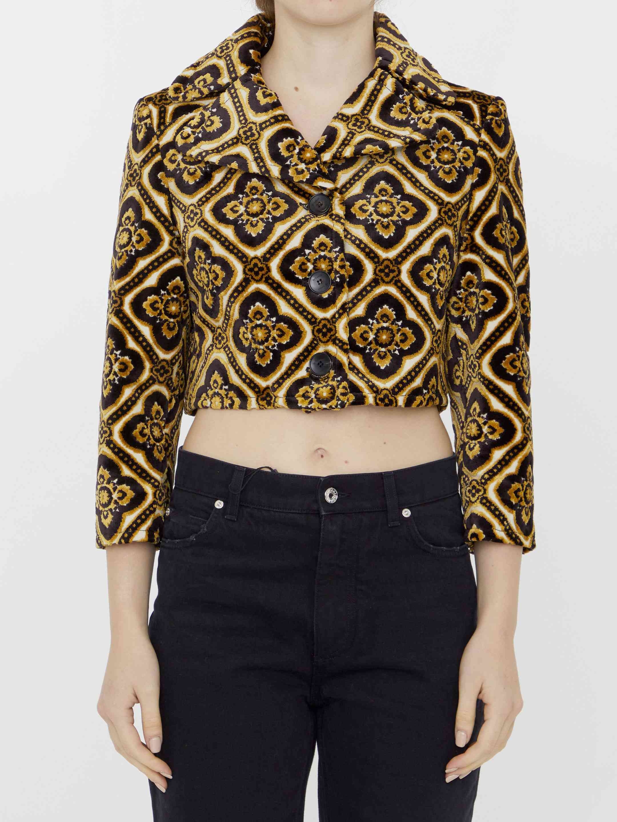 Etro Women Velvet Cropped Jacket - 1