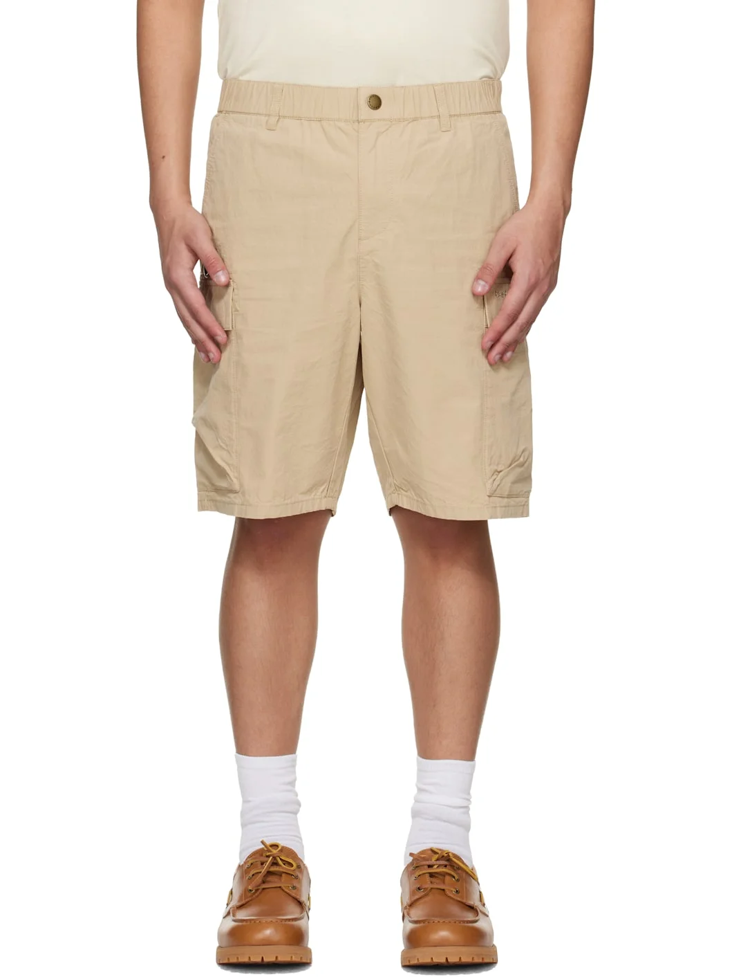 Beige Spey Poplin Shorts - 1