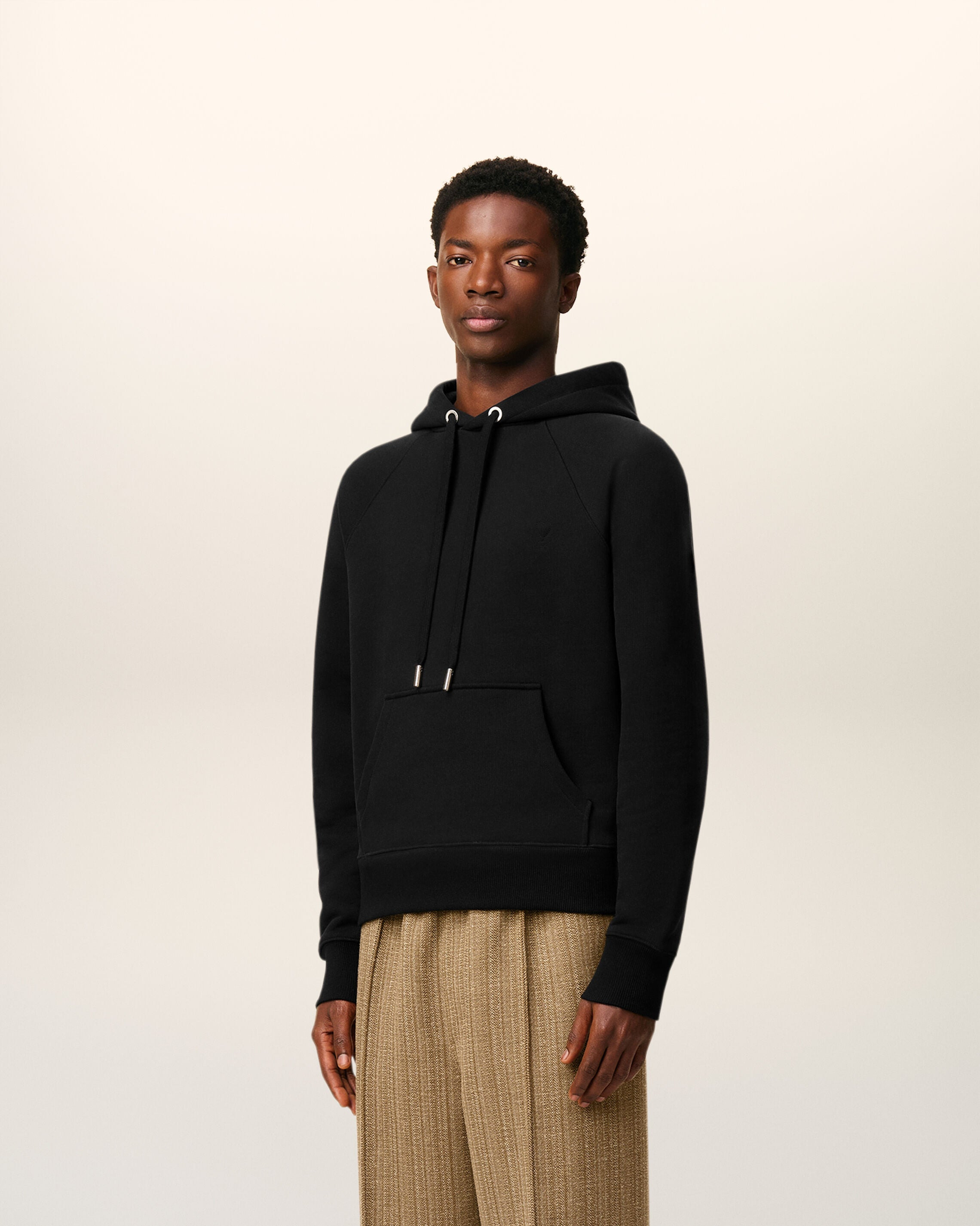BLACK COTTON AMI DE COEUR HOODIE - 6