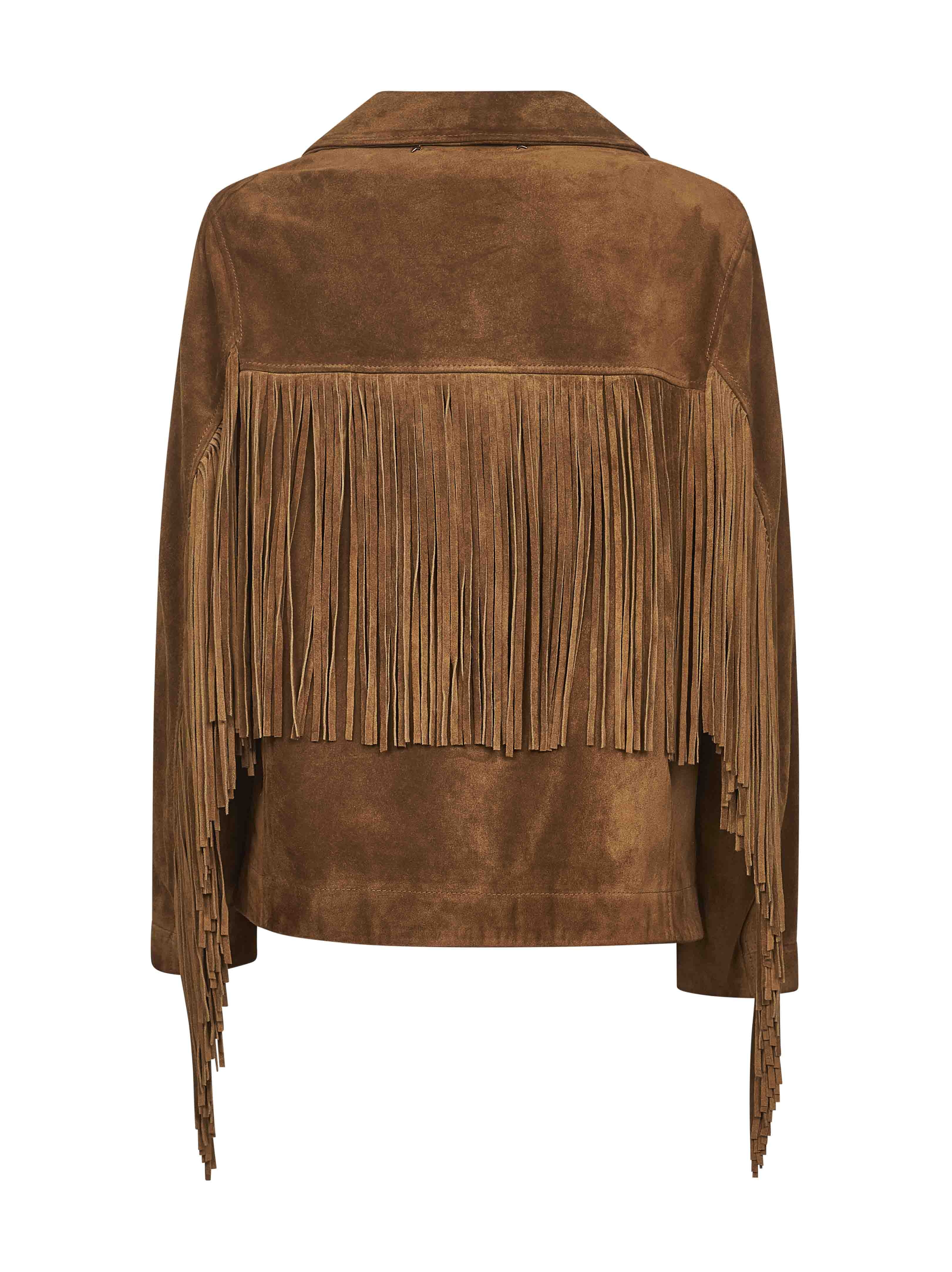 Tobacco suede fringe jacket - 2