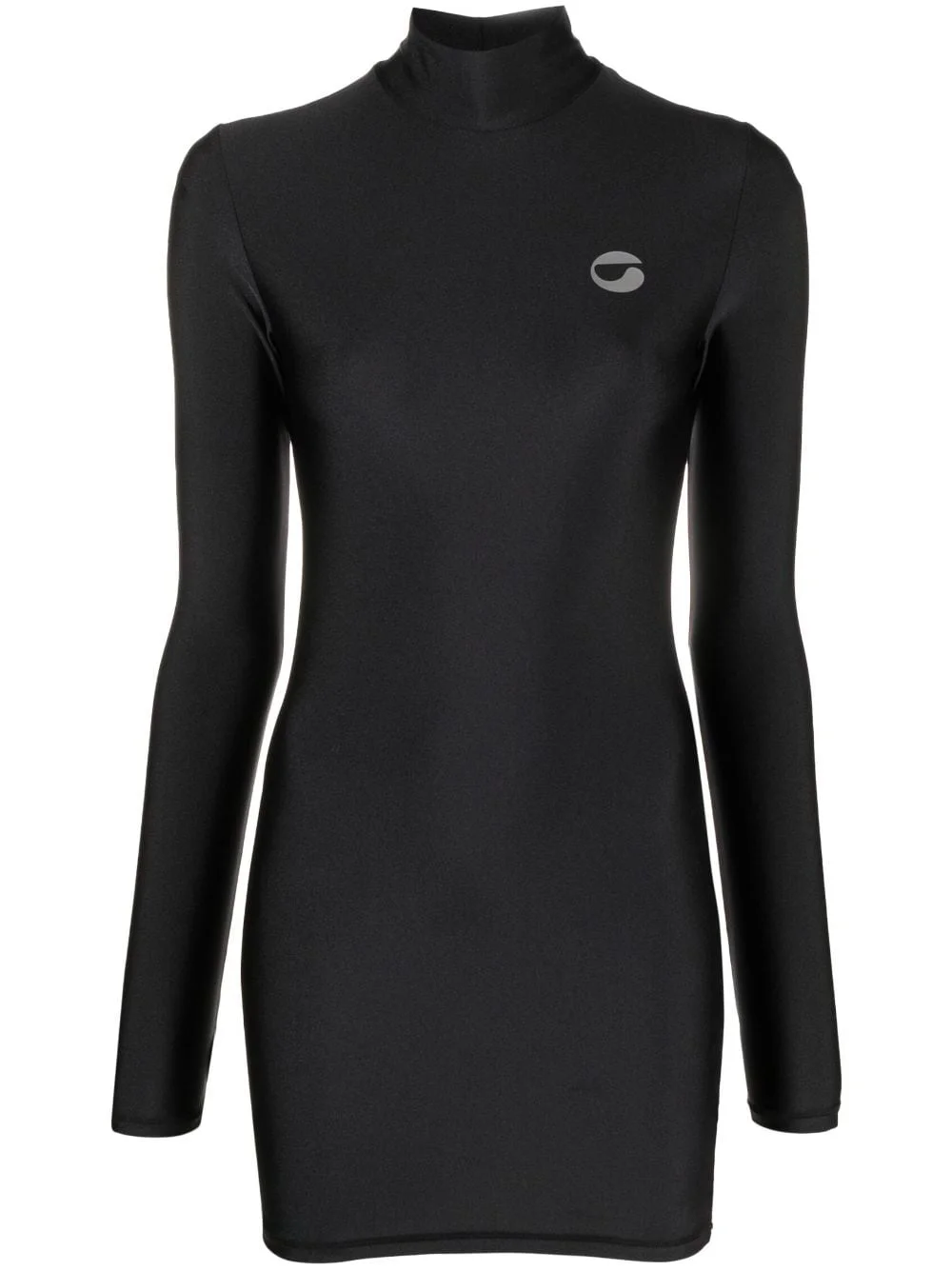 high-neck mini dress - 1