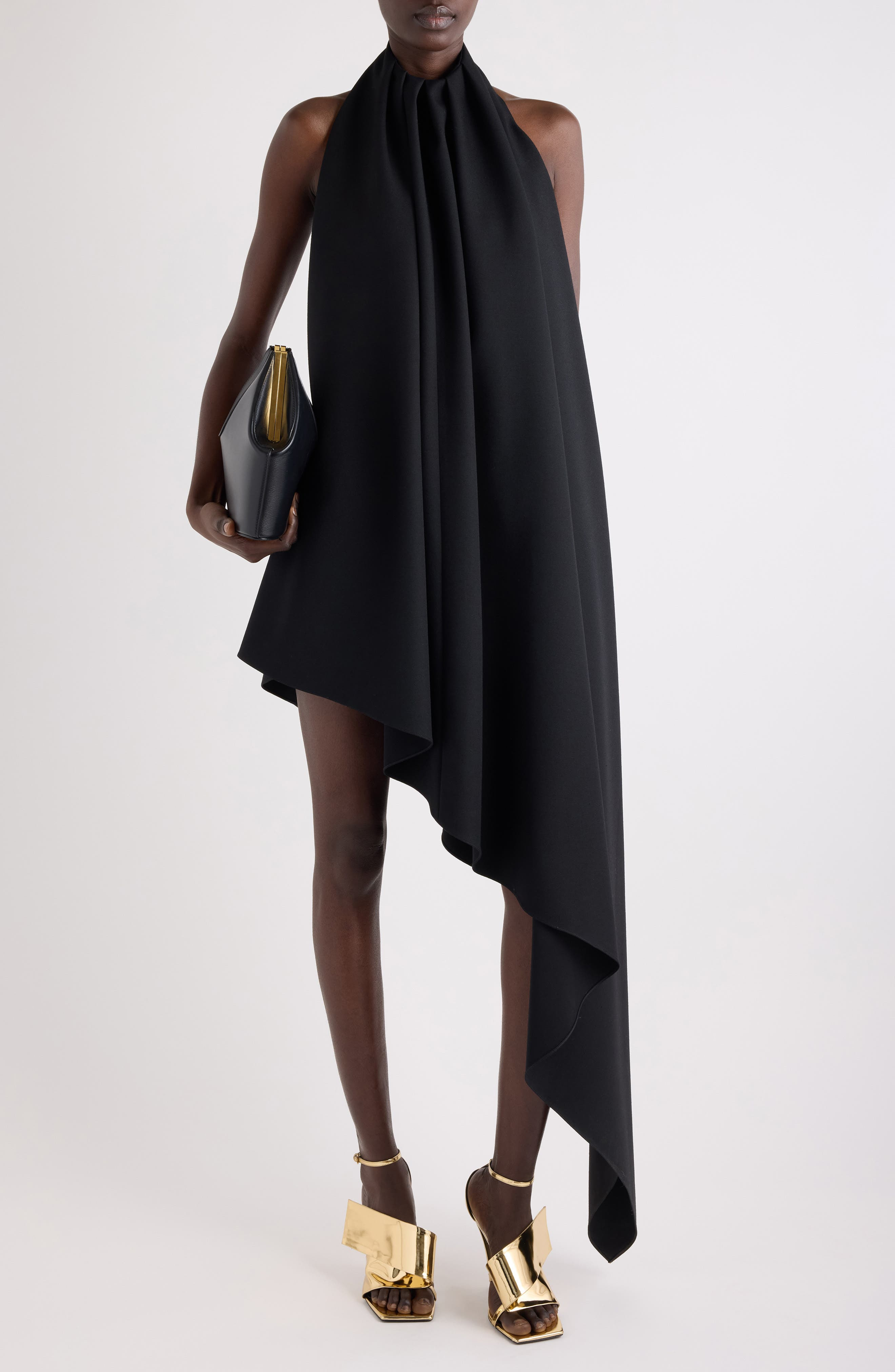 Givenchy Wool Asymmetric Halter Dress in Black at Nordstrom - 2