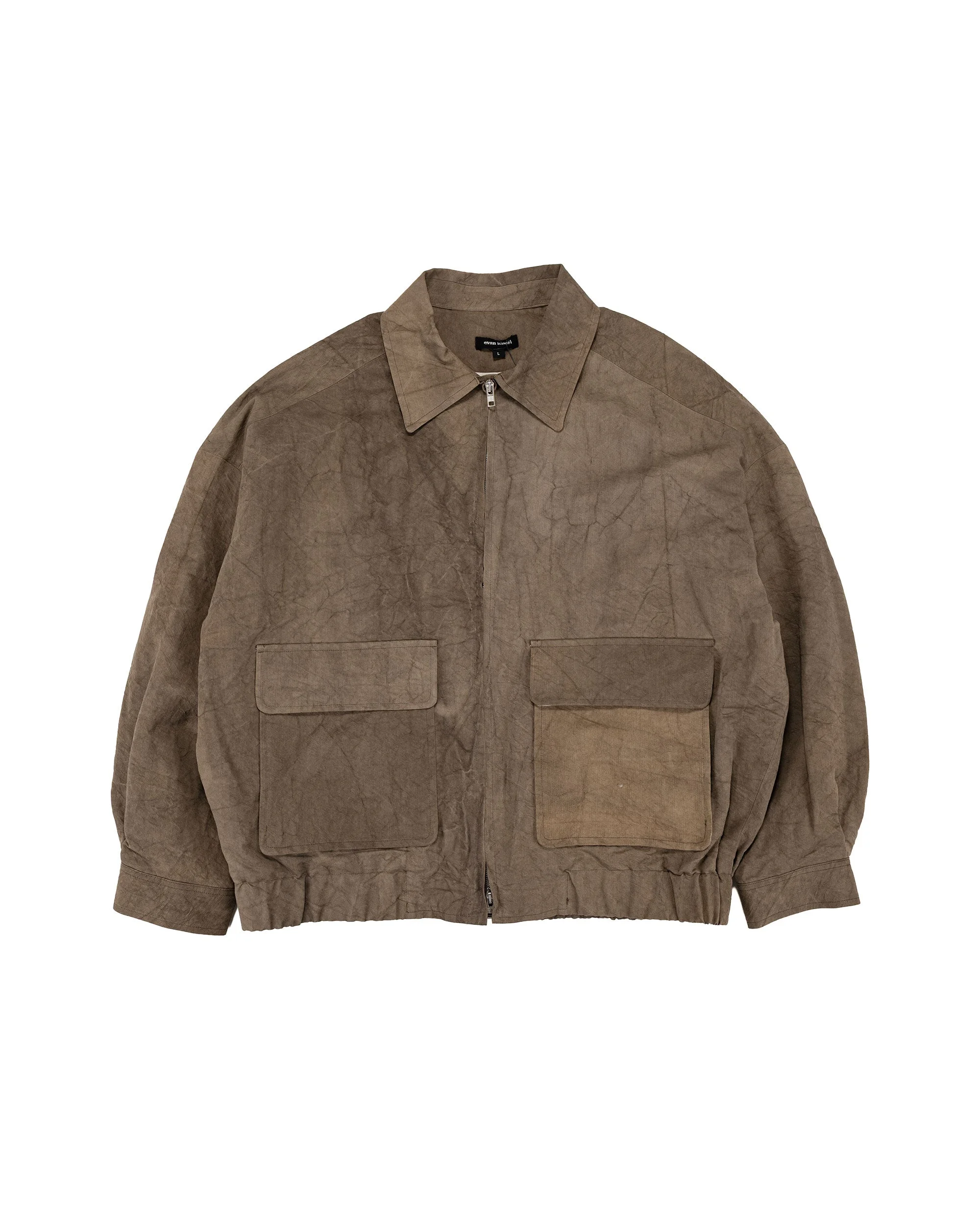 Zip Jacket Two Natural Dye Twill Brown Persimmon/Iron Dye - 1