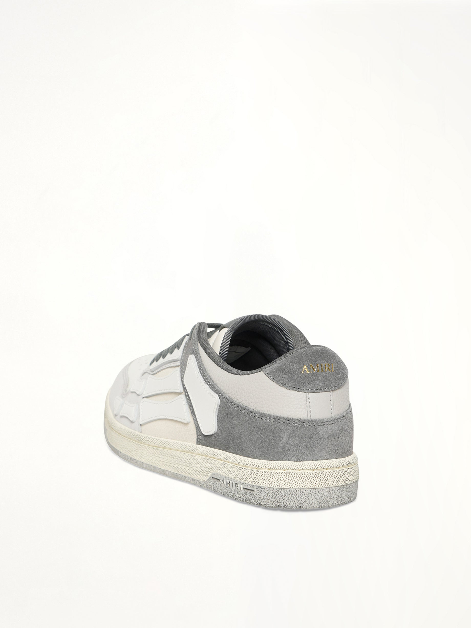 Distressed Skeleton Low Top Sneaker in Dark Grey - 3