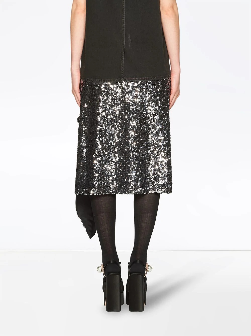 draped sequined skirt - 4