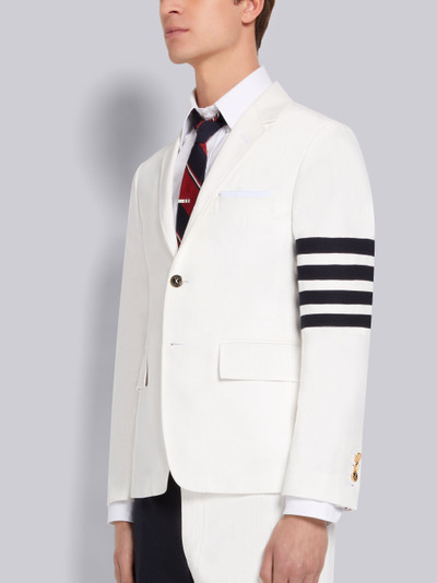 Thom Browne White Cotton Canvas 4-Bar Unconstructed Classic Sport Coat outlook