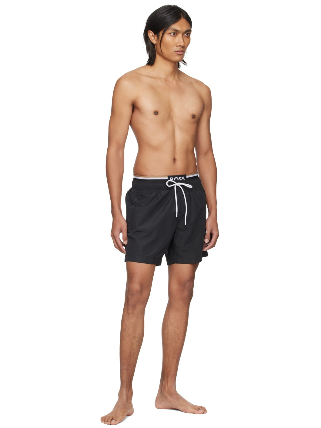 Black Stripe Swim Shorts - 4