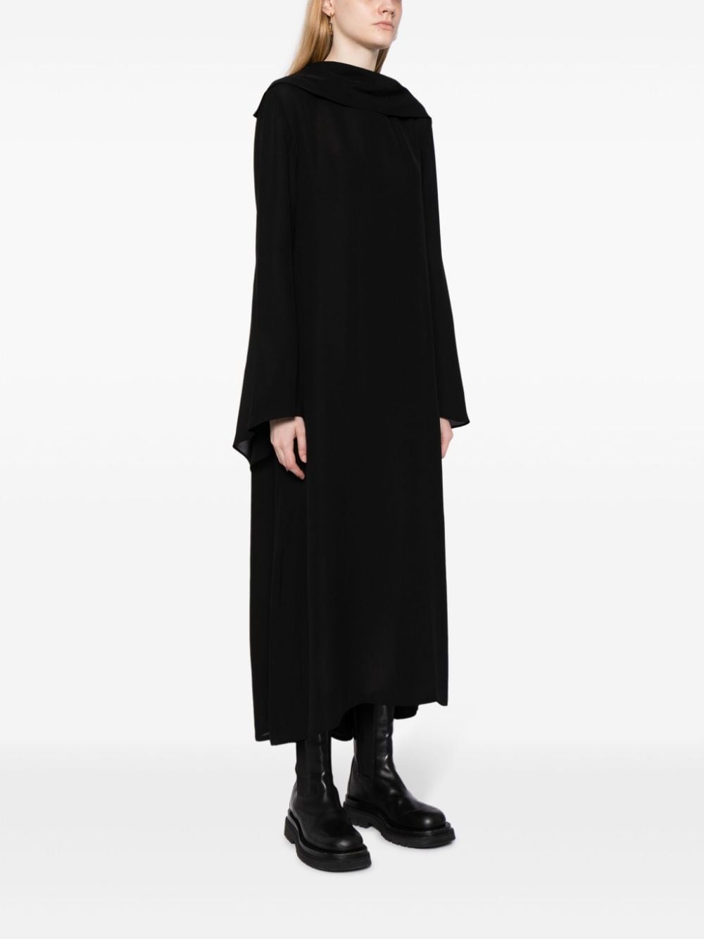 V-back silk midi dress - 6