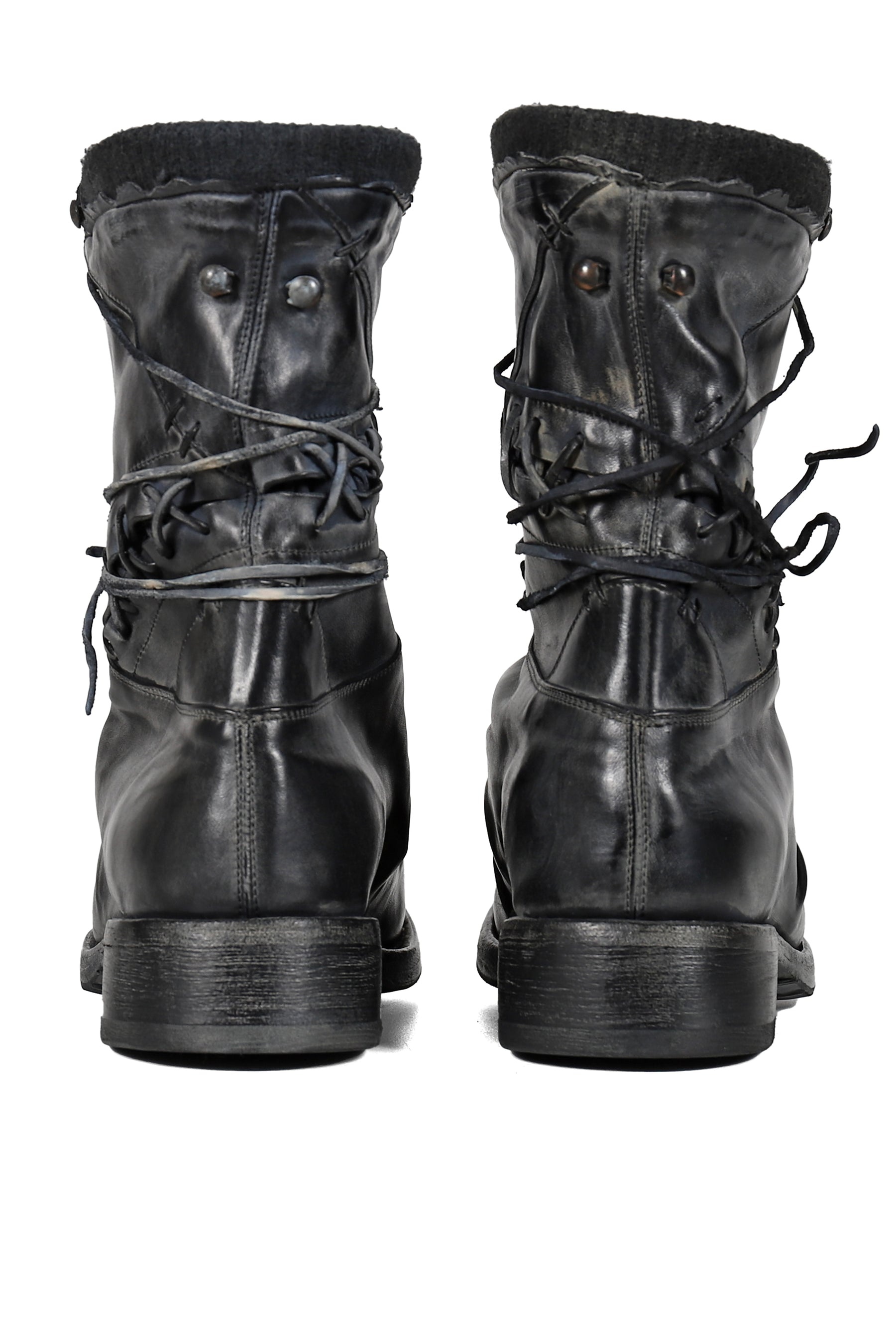 LEATHER BOXING COMBAT BOOT / BLK - 6