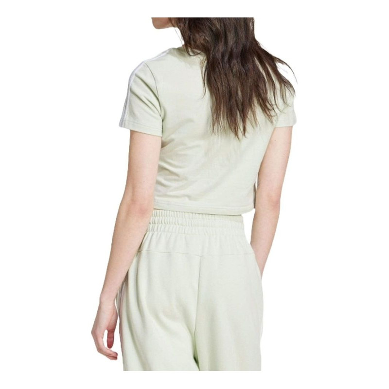 adidas (WMNS) adidas Essentials 3-Stripes T-Shirt 'Green White' IY4270 outlook
