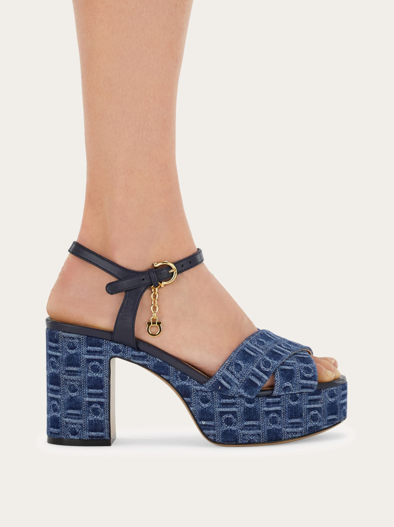 FERRAGAMO Ferragamo Monogram platform sandal outlook