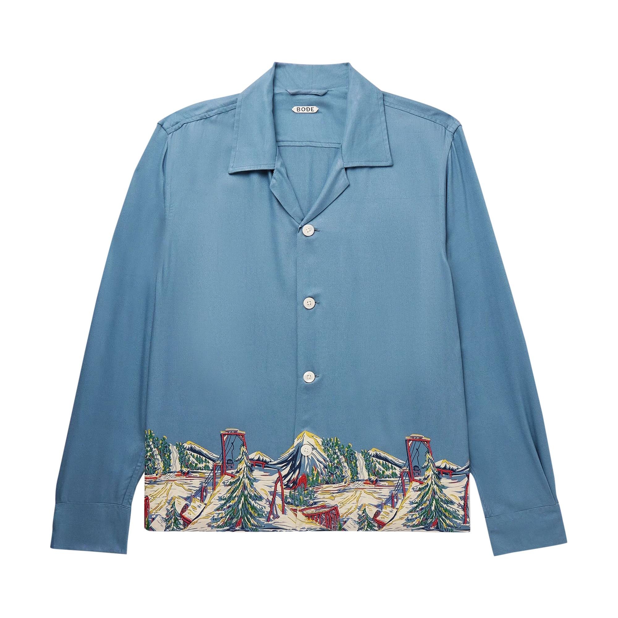 Bode Ski Lift Long-Sleeve Shirt 'Blue Multicolor' - 1