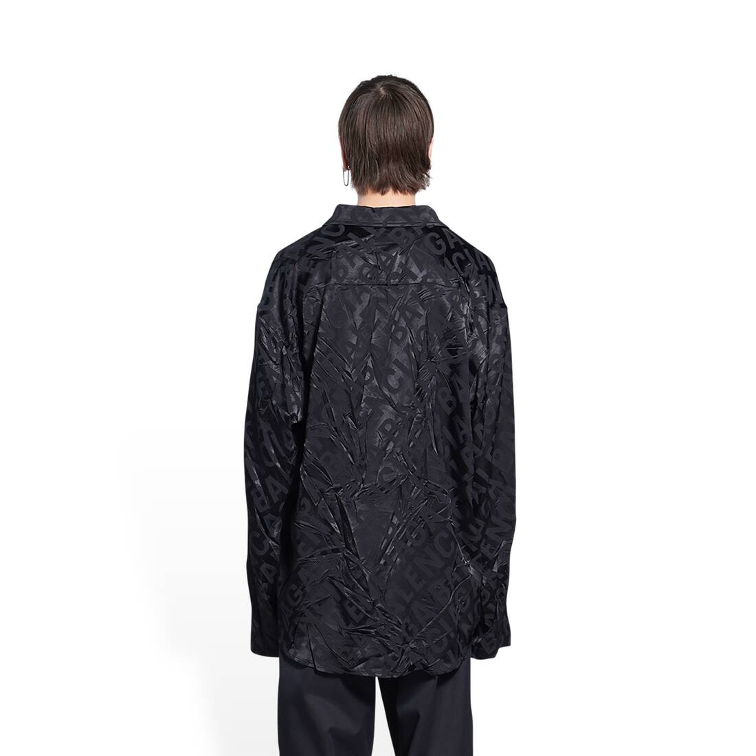 Men's Large Logo Minimal Shirt in Black - 4