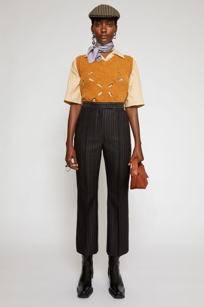 Acne Studios Flared pinstripe trousers navy/orange outlook