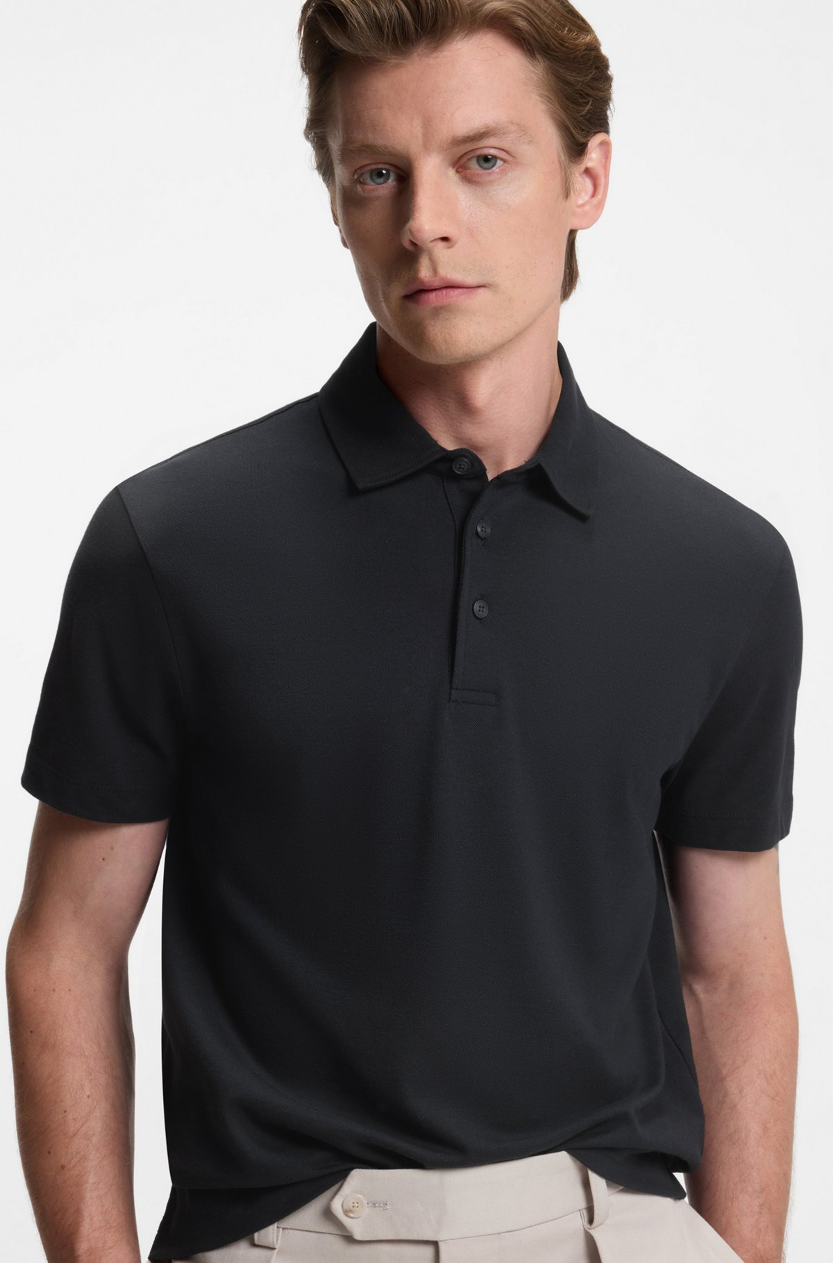 BECKHAM X BOSS POLO SHIRT IN COTTON AND SILK - 3