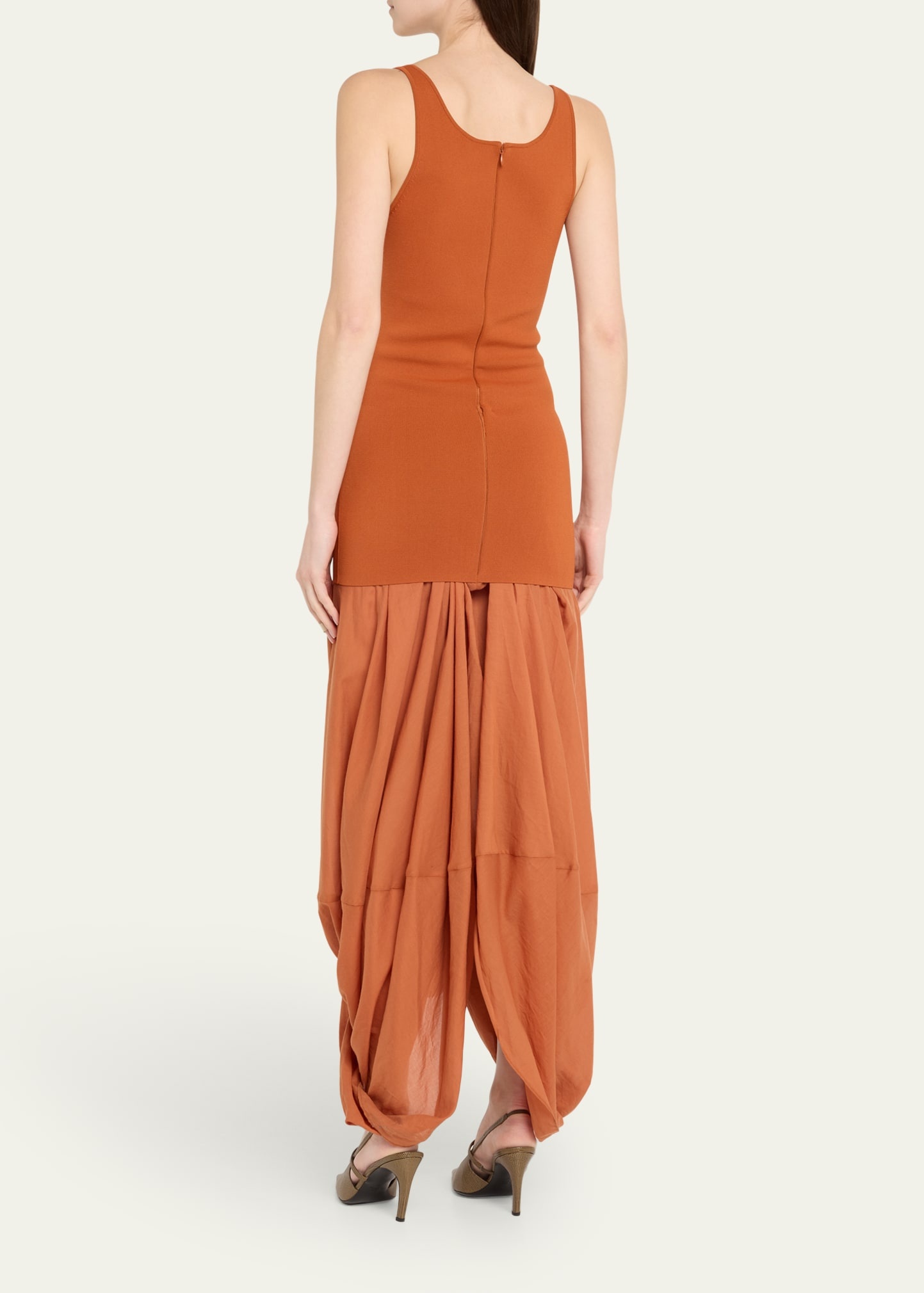 Draped Cocoon Maxi Tank Dress - 3