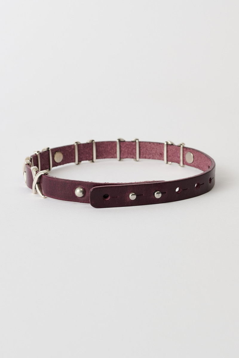 Our Legacy 2 CM Choker Trio Cross Merlot Red Leather outlook