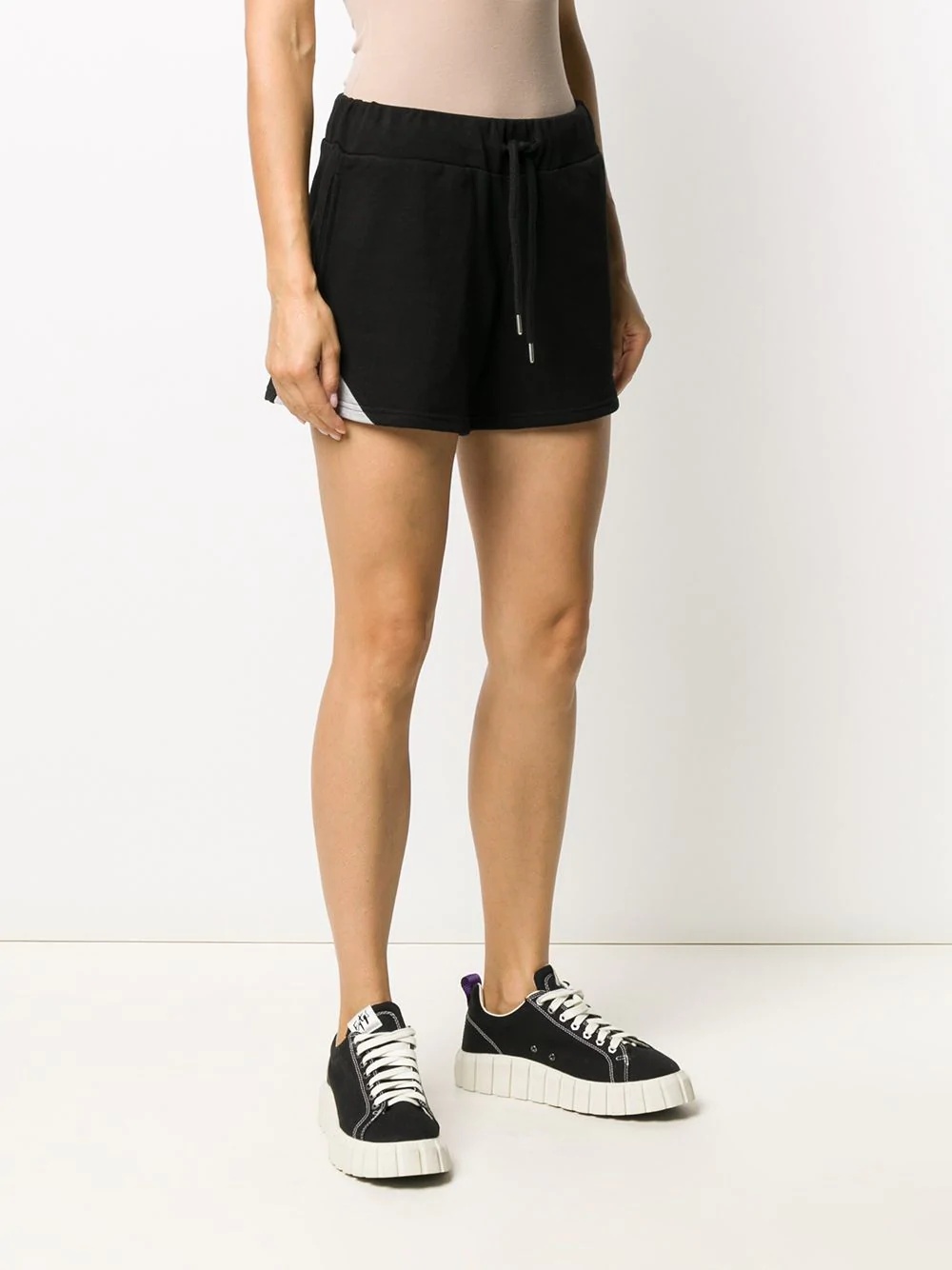 drawstring knitted logo shorts - 3