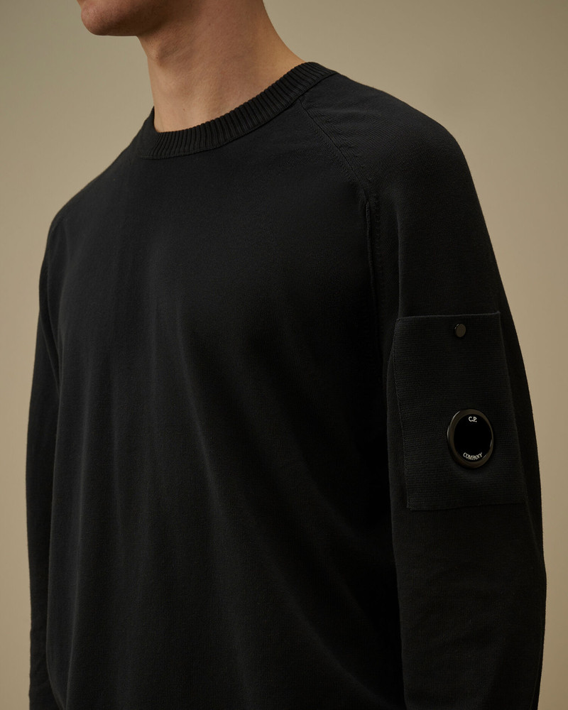 Cotton Crepe Crewneck Lens Sweater 5