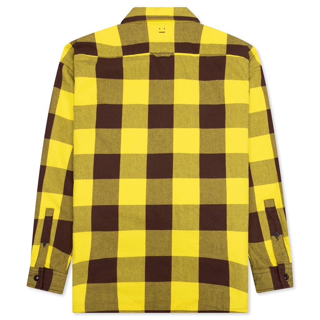 CHECK PADDED OVERSHIRT - YELLOW/BROWN - 2