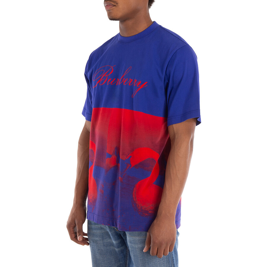 Burberry Swan-Print Crew Neck T-Shirt - 4