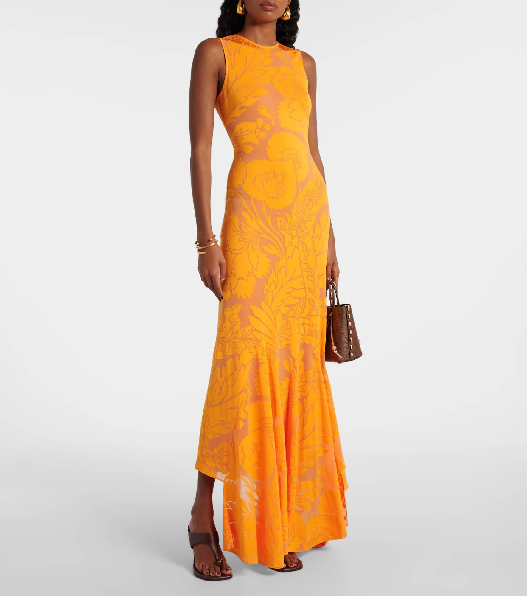 Floral open-back maxi dress - 2