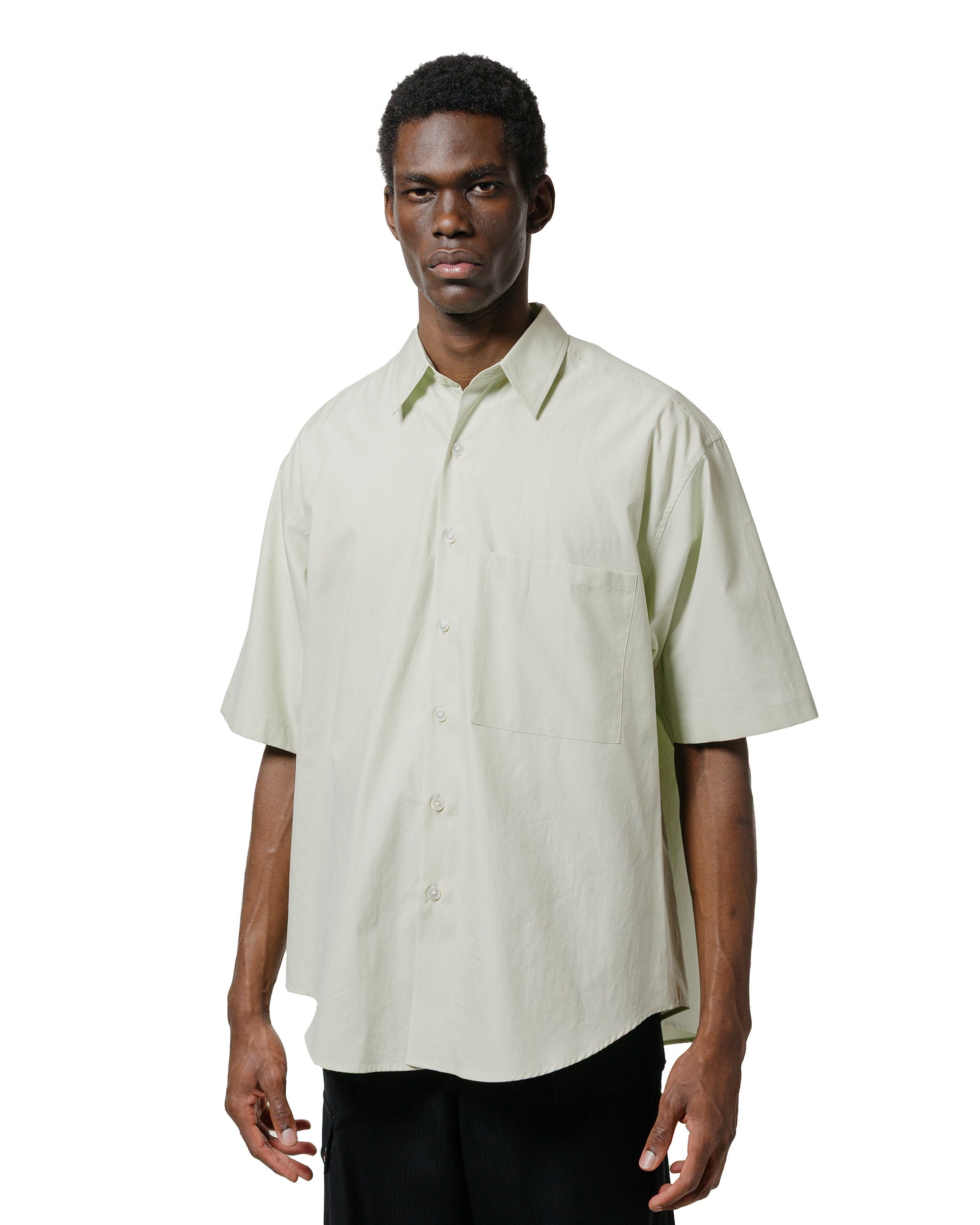 Washed Finx Twill Big Half Sleeved Shirt Light Green - 2