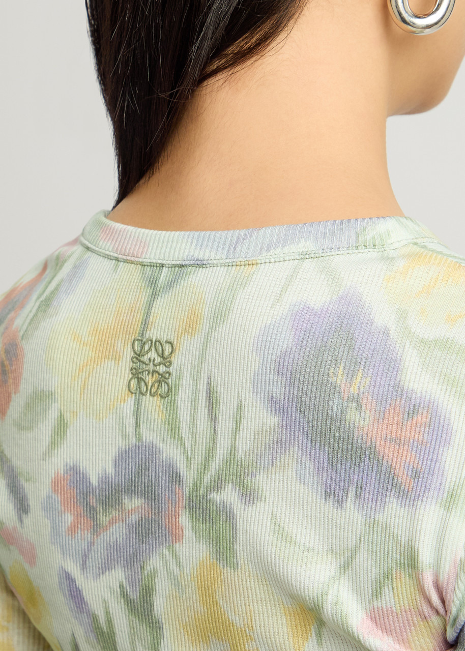 Loewe Ribbed Floral-print Silk-blend Midi Dress - 5