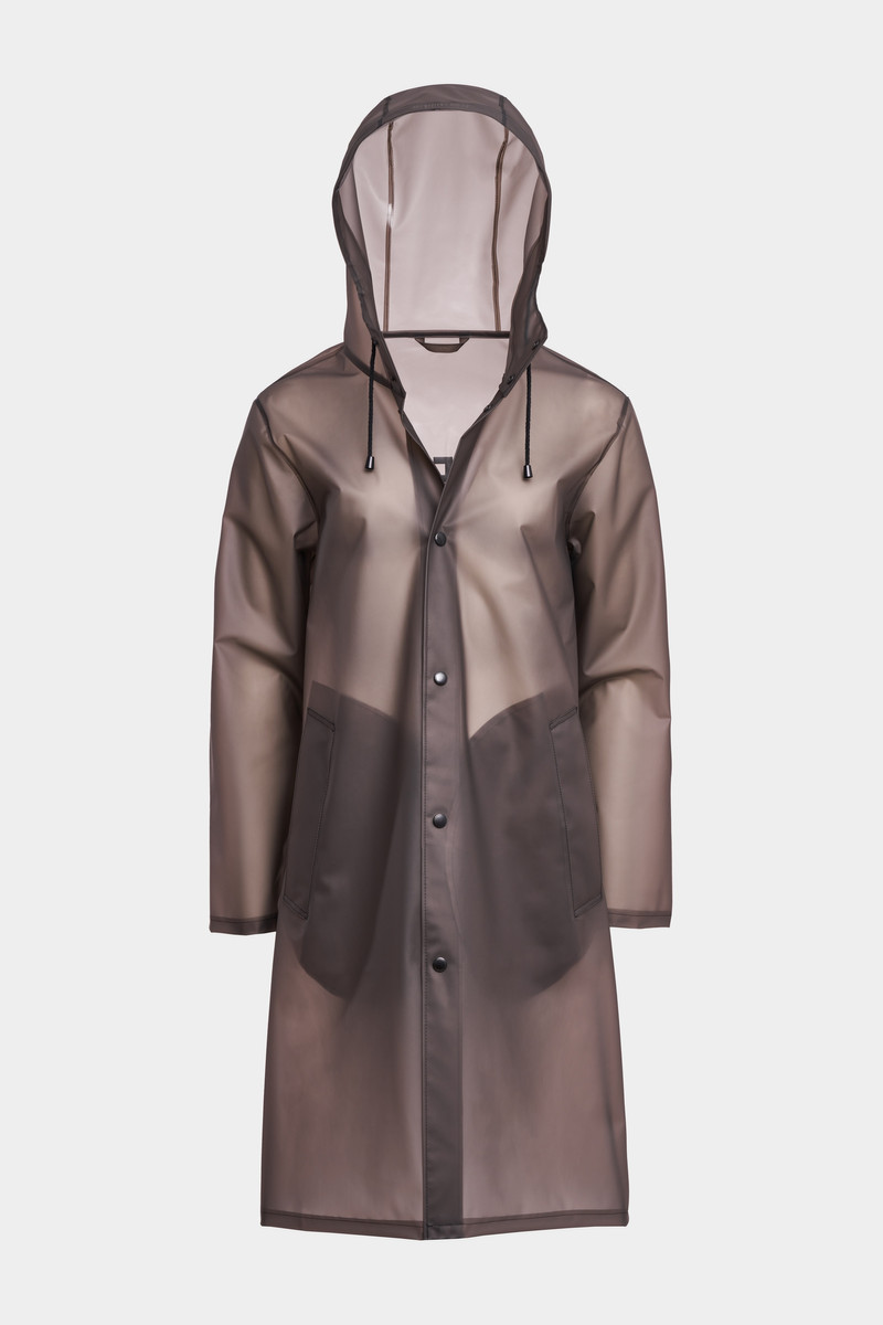 Stockholm Long Print Raincoat Smoke 1
